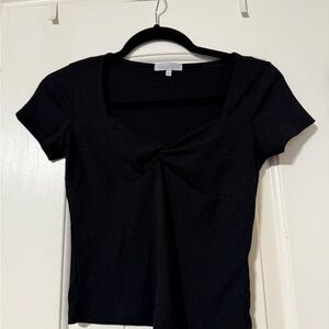 Ultra Flirt Black Short Sleeve Crop Top